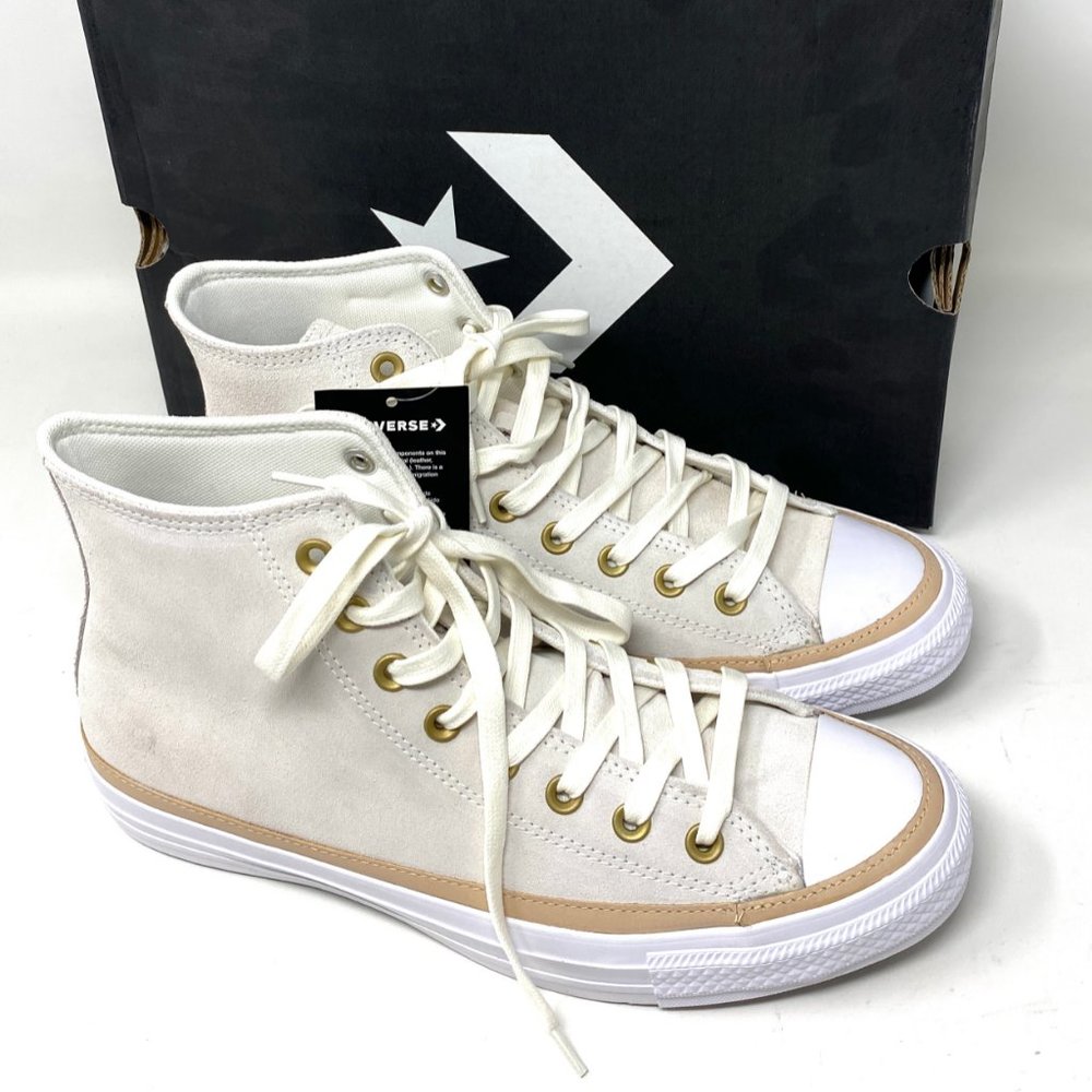 CONVERSE Men's Size 9.5 165921C CT All Star Hi OG Basketball White Suede Sneaker - Picture 6 of 10